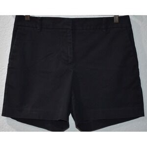 Ann Taylor Chino Shorts 6 Black Cotton Stretch Side Pockets Preppy Modern Size 6